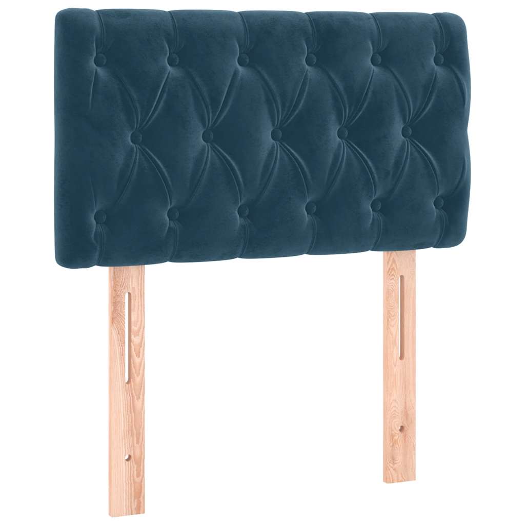 vidaXL Κρεβάτι Boxspring με Στρώμα Σκούρο Μπλε 200x200 εκ. Βελούδινο