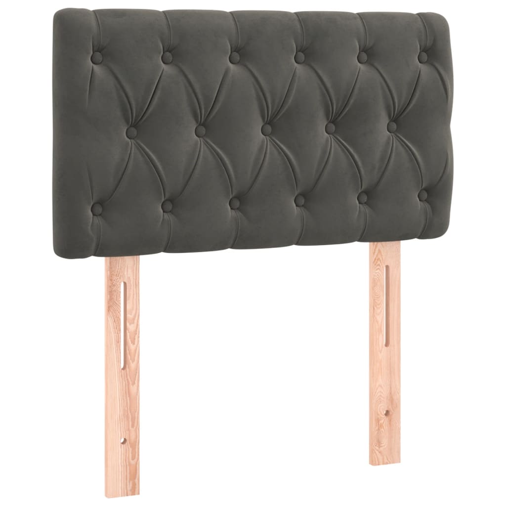 vidaXL Κρεβάτι Boxspring με Στρώμα Σκούρο Γκρι 80x200 εκ. Βελούδινο