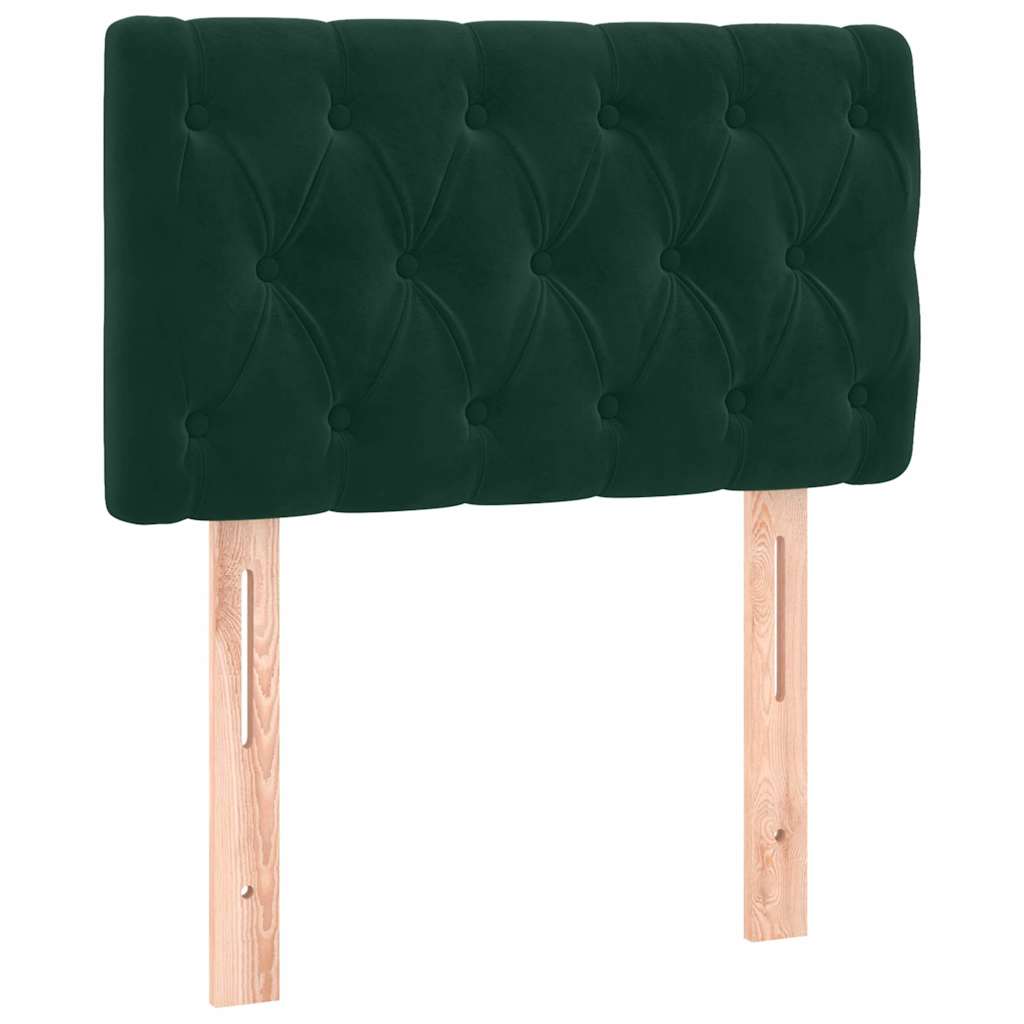 vidaXL Κρεβάτι Boxspring με Στρώμα Σκούρο Πράσινο 80x200 εκ. Βελούδινο