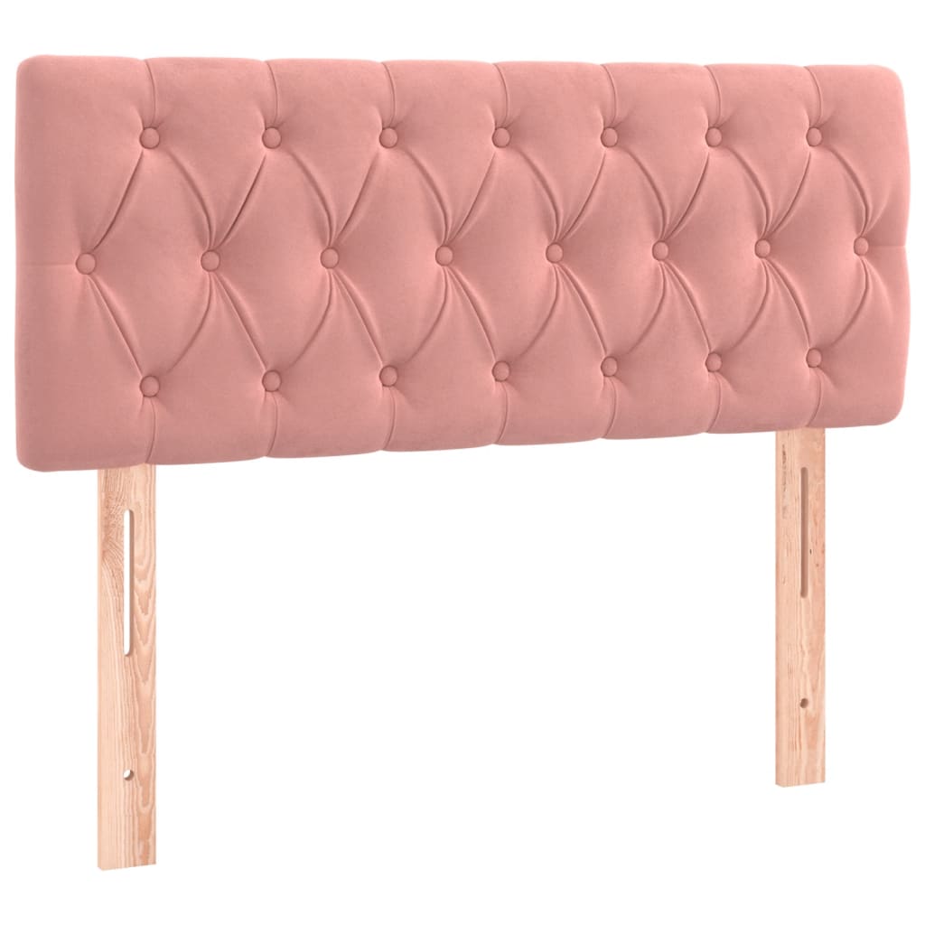 vidaXL Κρεβάτι Boxspring με Στρώμα Ροζ 90x190 εκ. Βελούδινο