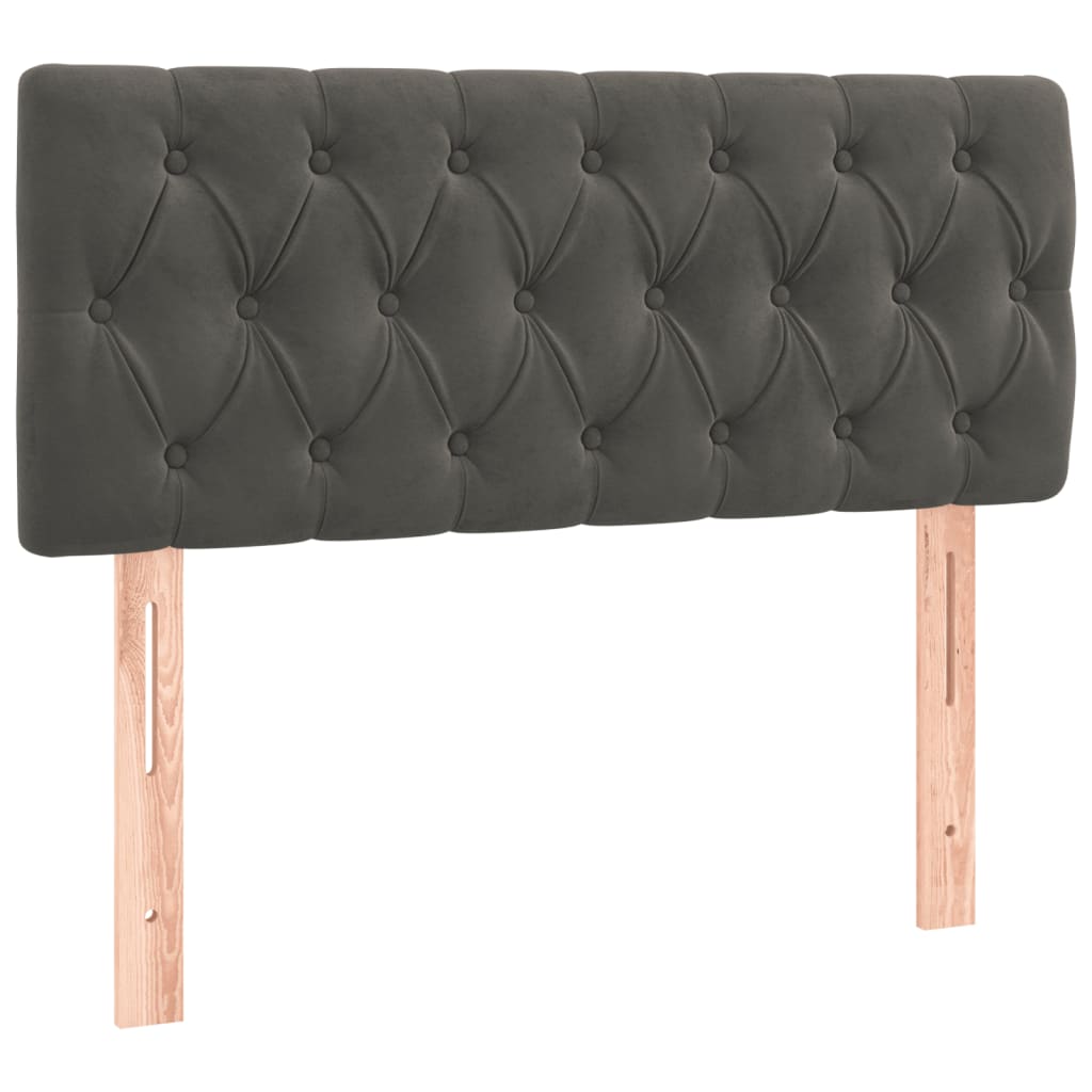 vidaXL Κρεβάτι Boxspring με Στρώμα Σκούρο Γκρι 90x200 εκ. Βελούδινο