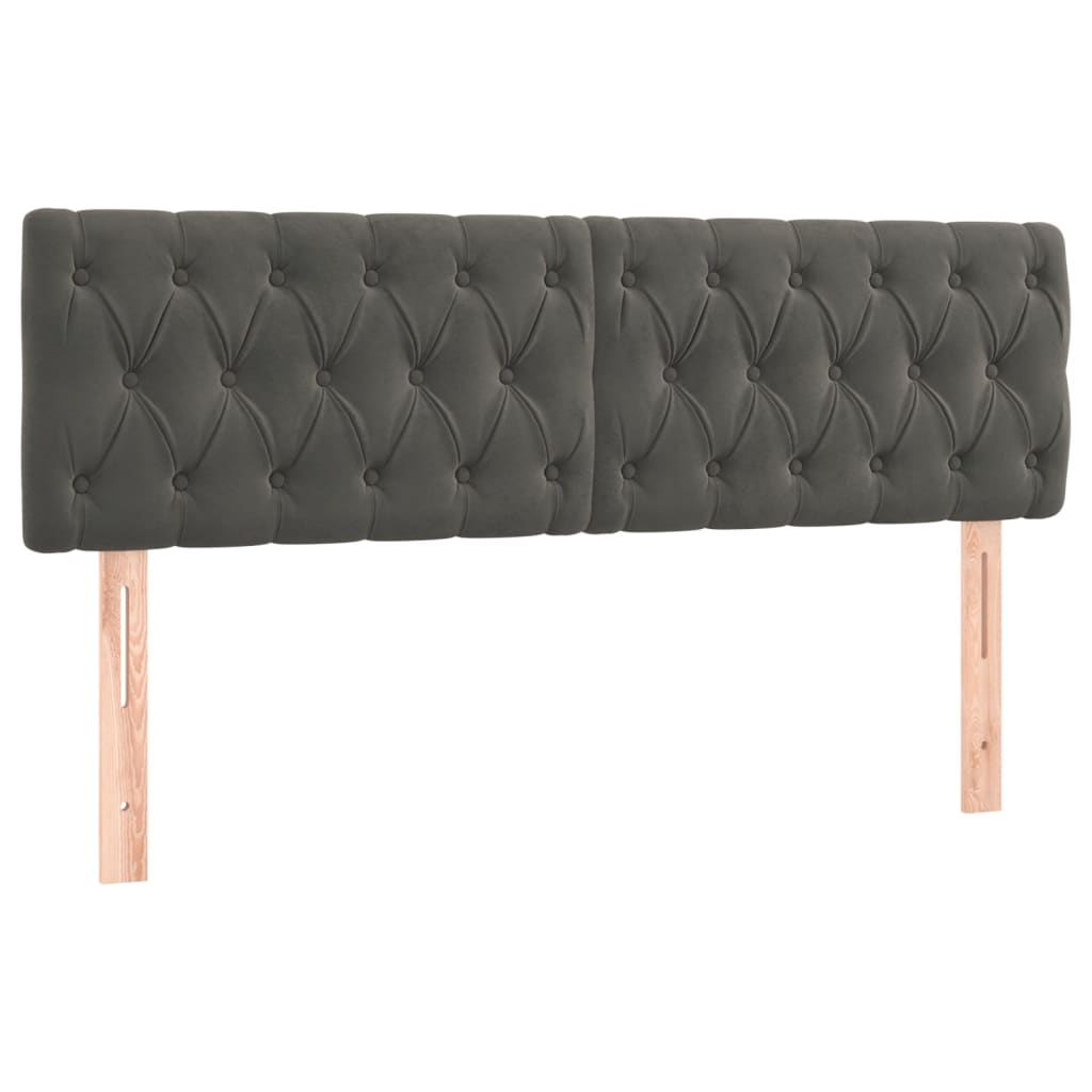 vidaXL Κρεβάτι Boxspring με Στρώμα Σκούρο Γκρι 140x190 εκ. Βελούδινο