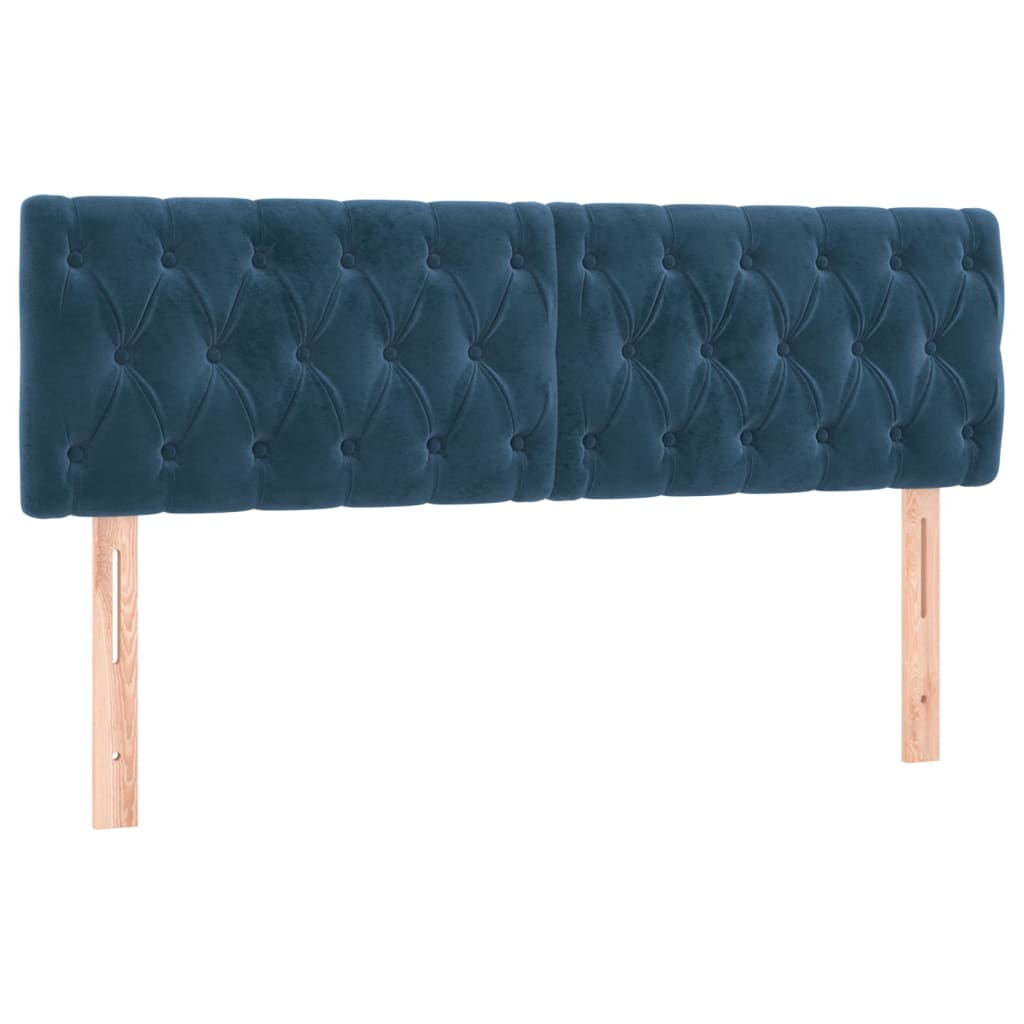 vidaXL Κρεβάτι Boxspring με Στρώμα Σκούρο Μπλε 140x200 εκ. Βελούδινο