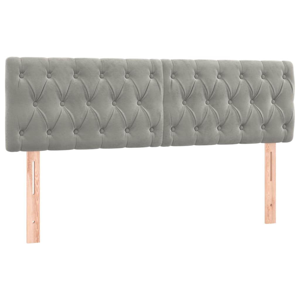 vidaXL Κρεβάτι Boxspring με Στρώμα Ανοιχτό Γκρι 160x200 εκ. Βελούδινο