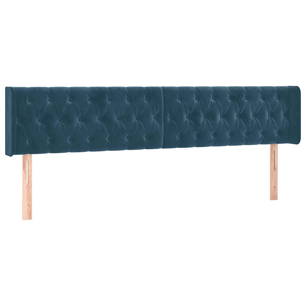 vidaXL Κρεβάτι Boxspring με Στρώμα Σκούρο Μπλε 200x200 εκ. Βελούδινο