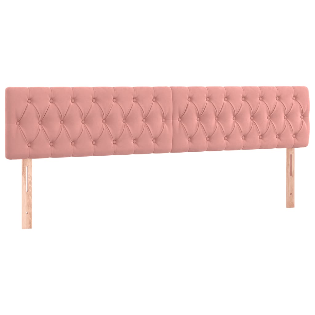 vidaXL Κρεβάτι Boxspring με Στρώμα Ροζ 200x200 εκ. Βελούδινο