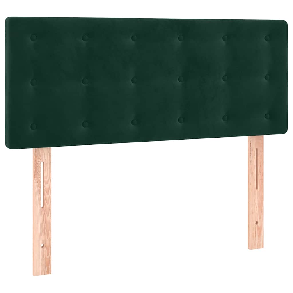 vidaXL Κρεβάτι Boxspring με Στρώμα Σκούρο Πράσινο 80x200 εκ. Βελούδινο