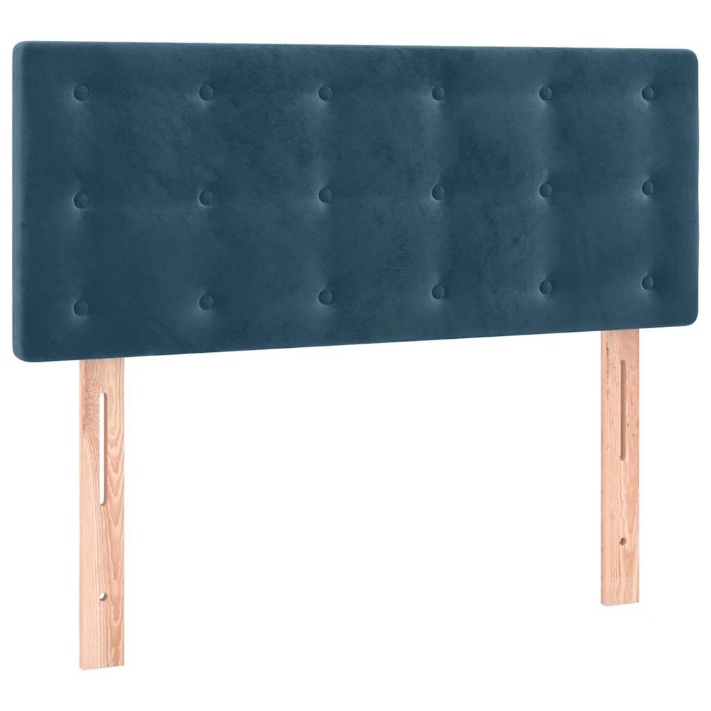 vidaXL Κρεβάτι Boxspring με Στρώμα Σκούρο Μπλε 90x190 εκ. Βελούδινο