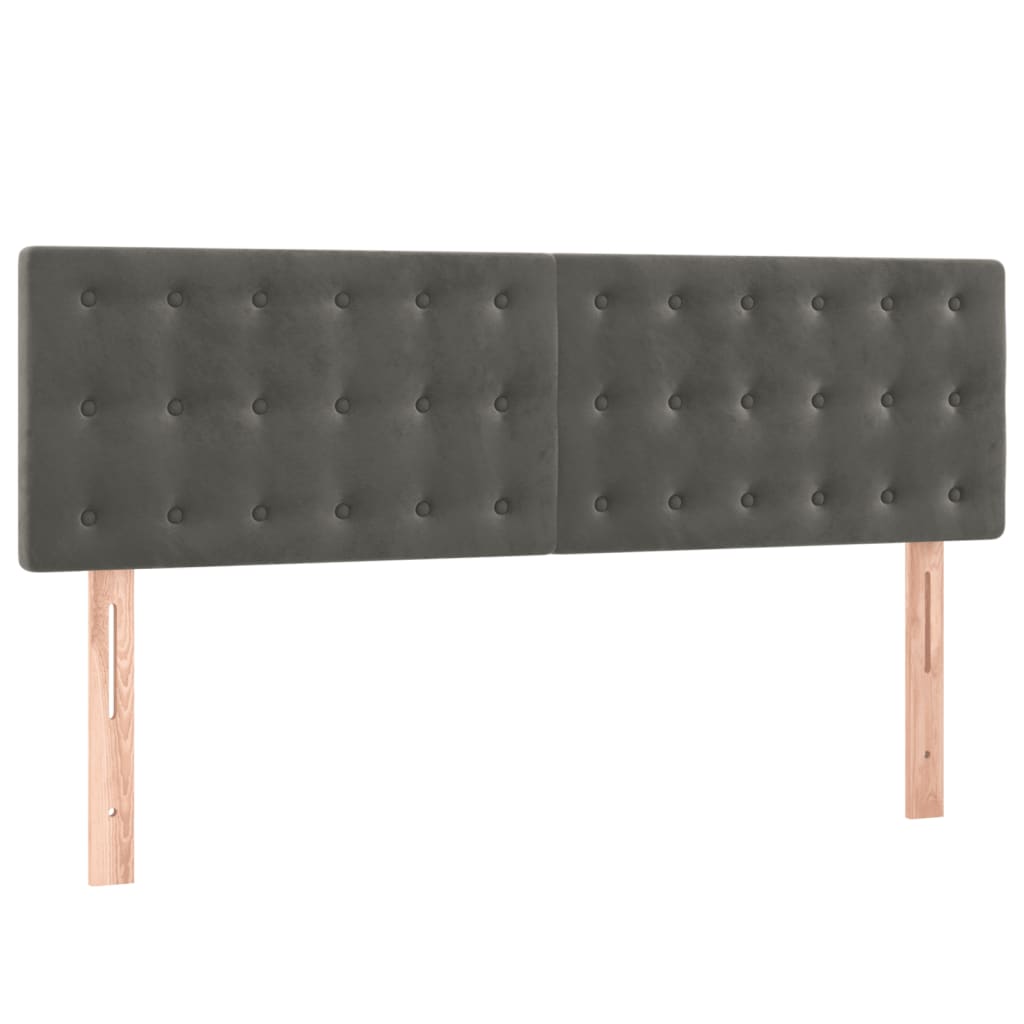 vidaXL Κρεβάτι Boxspring με Στρώμα Σκούρο Γκρι 140x190 εκ. Βελούδινο