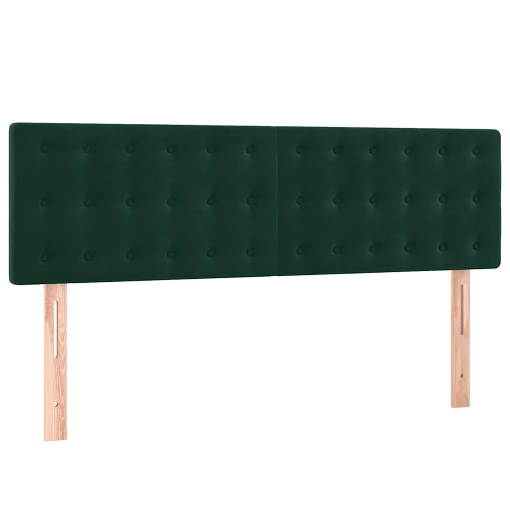 vidaXL Κρεβάτι Boxspring με Στρώμα Σκούρο Πράσινο 140x190εκ. Βελούδινο