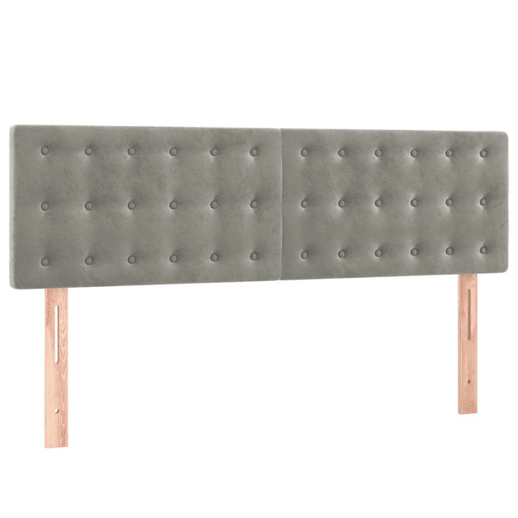 vidaXL Κρεβάτι Boxspring με Στρώμα Ανοιχτό Γκρι 140x200 εκ. Βελούδινο