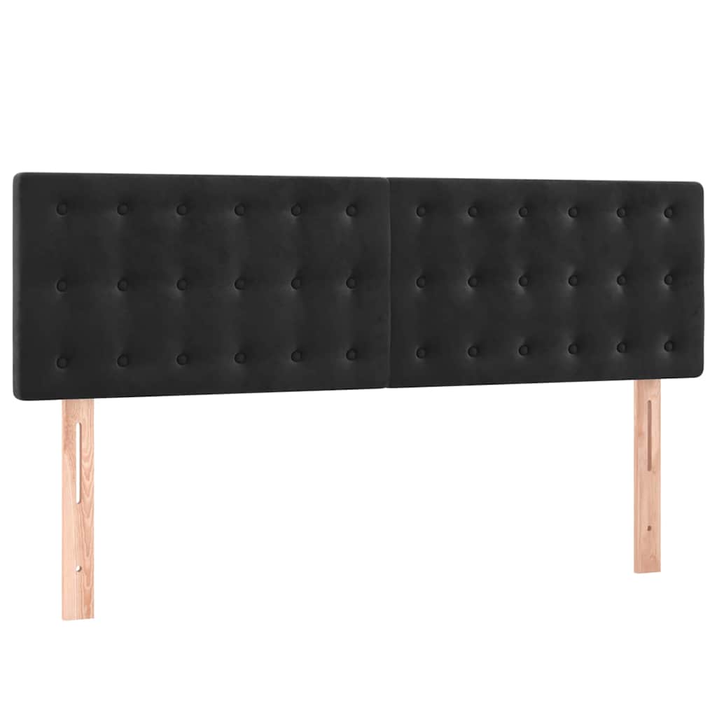 vidaXL Κρεβάτι Boxspring με Στρώμα Μαύρο 140x200 εκ. Βελούδινο