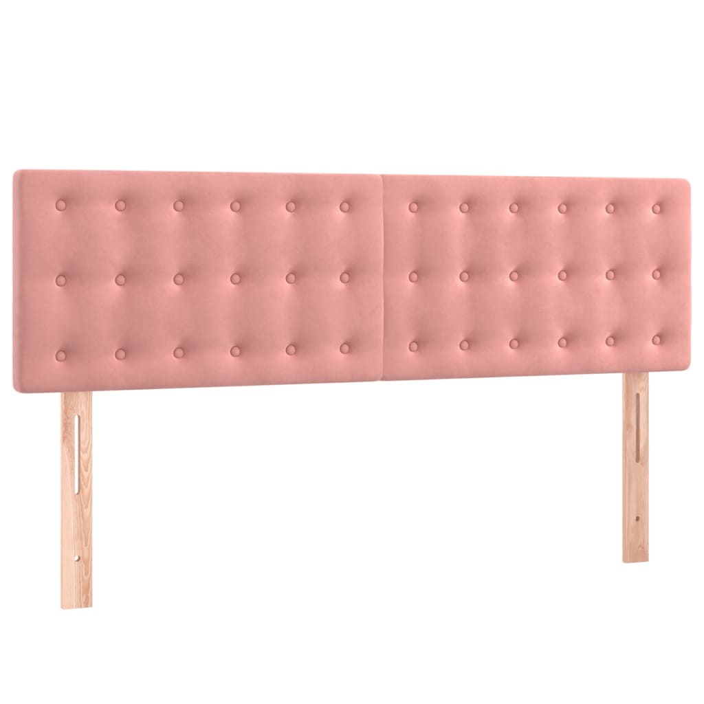 vidaXL Κρεβάτι Boxspring με Στρώμα Ροζ 140x200 εκ. Βελούδινο