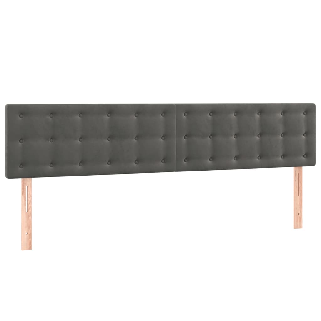 vidaXL Κρεβάτι Boxspring με Στρώμα Σκούρο Γκρι 180x200 εκ. Βελούδινο