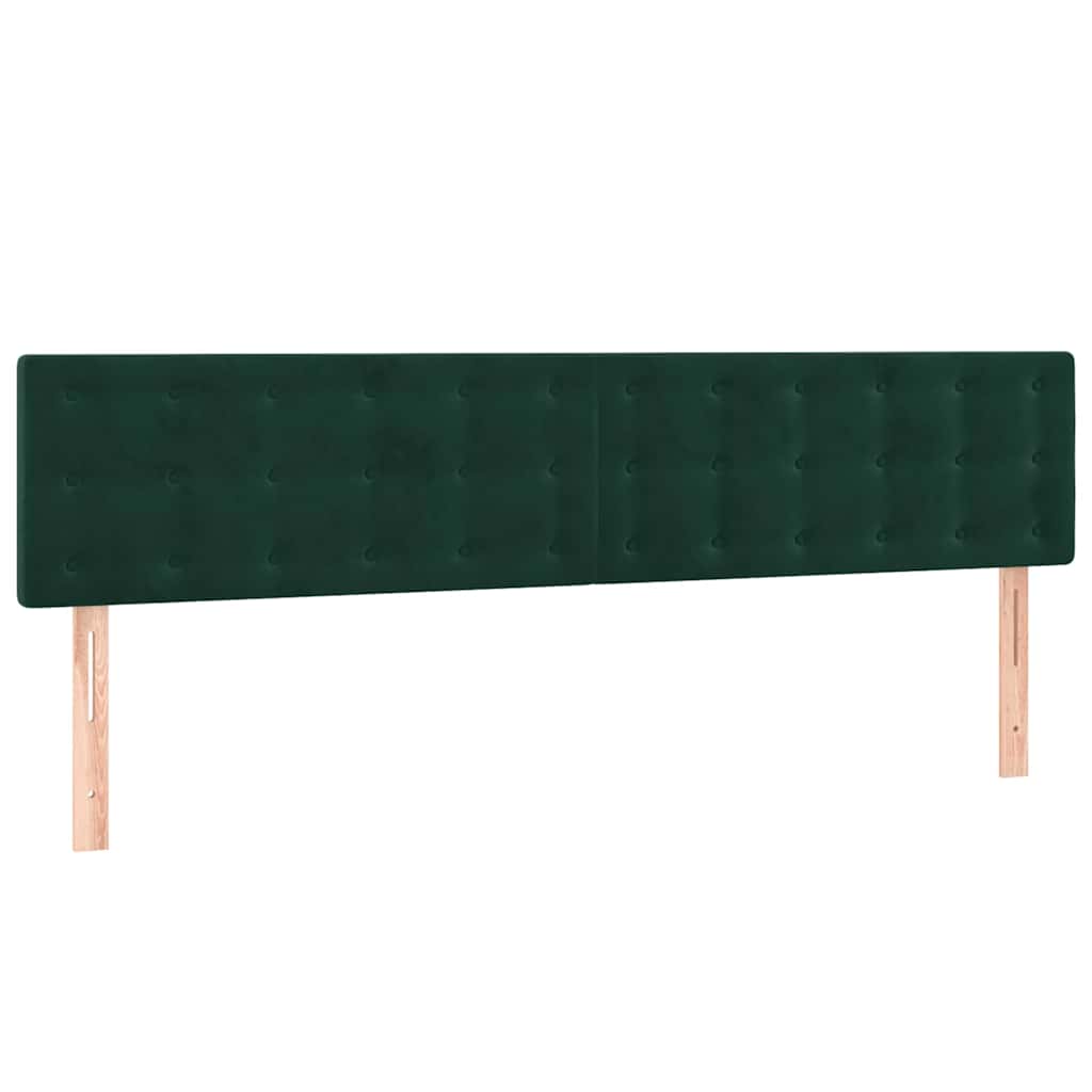 vidaXL Κρεβάτι Boxspring με Στρώμα Σκούρο Πράσινο 180x200εκ. Βελούδινο