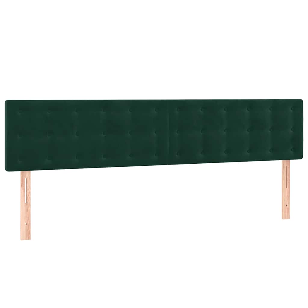 vidaXL Κρεβάτι Boxspring με Στρώμα Σκούρο Πράσινο 200x200εκ. Βελούδινο