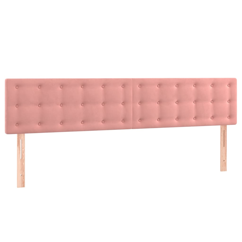 vidaXL Κρεβάτι Boxspring με Στρώμα Ροζ 200x200 εκ. Βελούδινο
