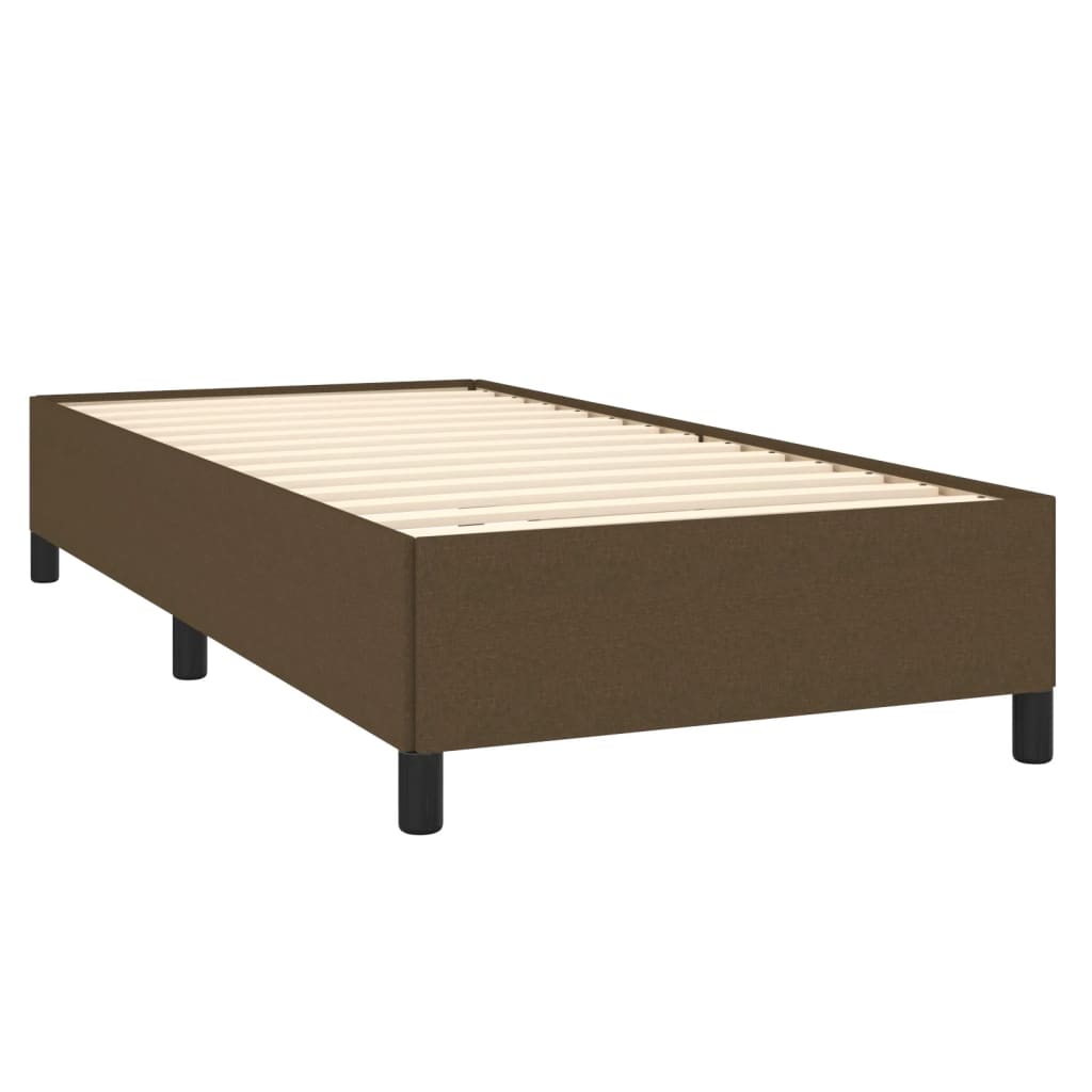 vidaXL Κρεβάτι Boxspring με Στρώμα Σκούρο Καφέ 80x200 εκ. Υφασμάτινο