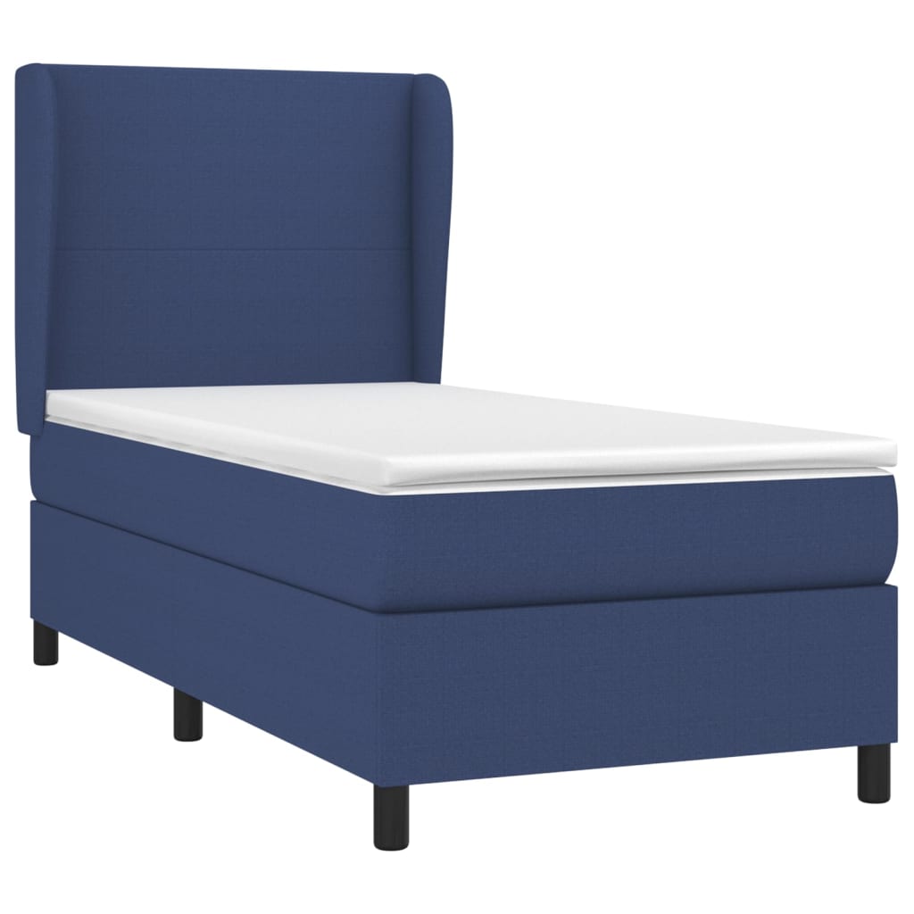 vidaXL Κρεβάτι Boxspring με Στρώμα Μπλε 80x200 εκ. Υφασμάτινο