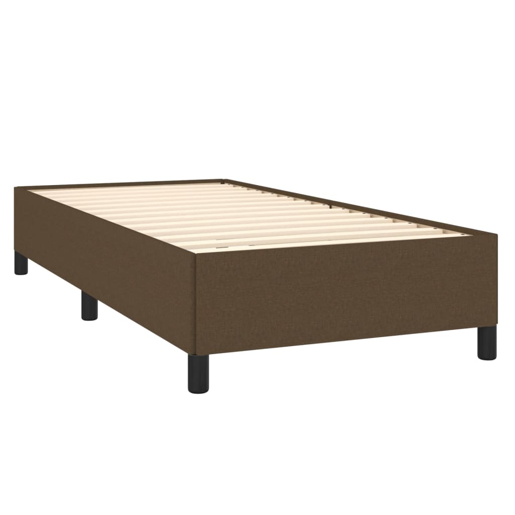 vidaXL Κρεβάτι Boxspring με Στρώμα Σκούρο Καφέ 90x190 εκ. Υφασμάτινο