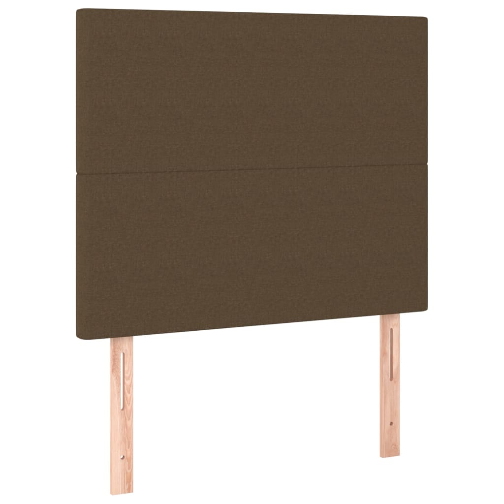 vidaXL Κρεβάτι Boxspring με Στρώμα Σκούρο Καφέ 90x200 εκ. Υφασμάτινο