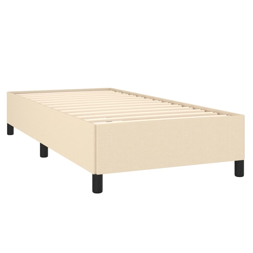 vidaXL Κρεβάτι Boxspring με Στρώμα Κρεμ 100 x 200 εκ. Υφασμάτινο