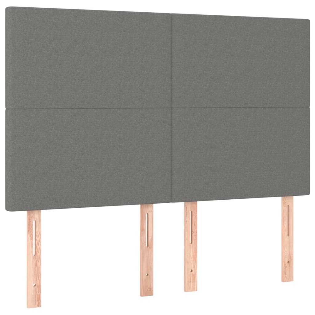 vidaXL Κρεβάτι Boxspring με Στρώμα Σκούρο Γκρι 140x190 εκ. Υφασμάτινο