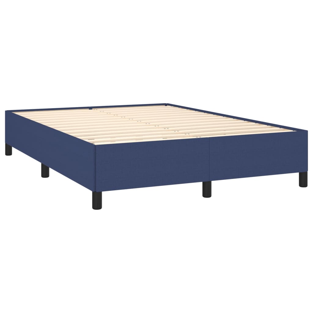 vidaXL Κρεβάτι Boxspring με Στρώμα Μπλε 140x190 εκ. Υφασμάτινο