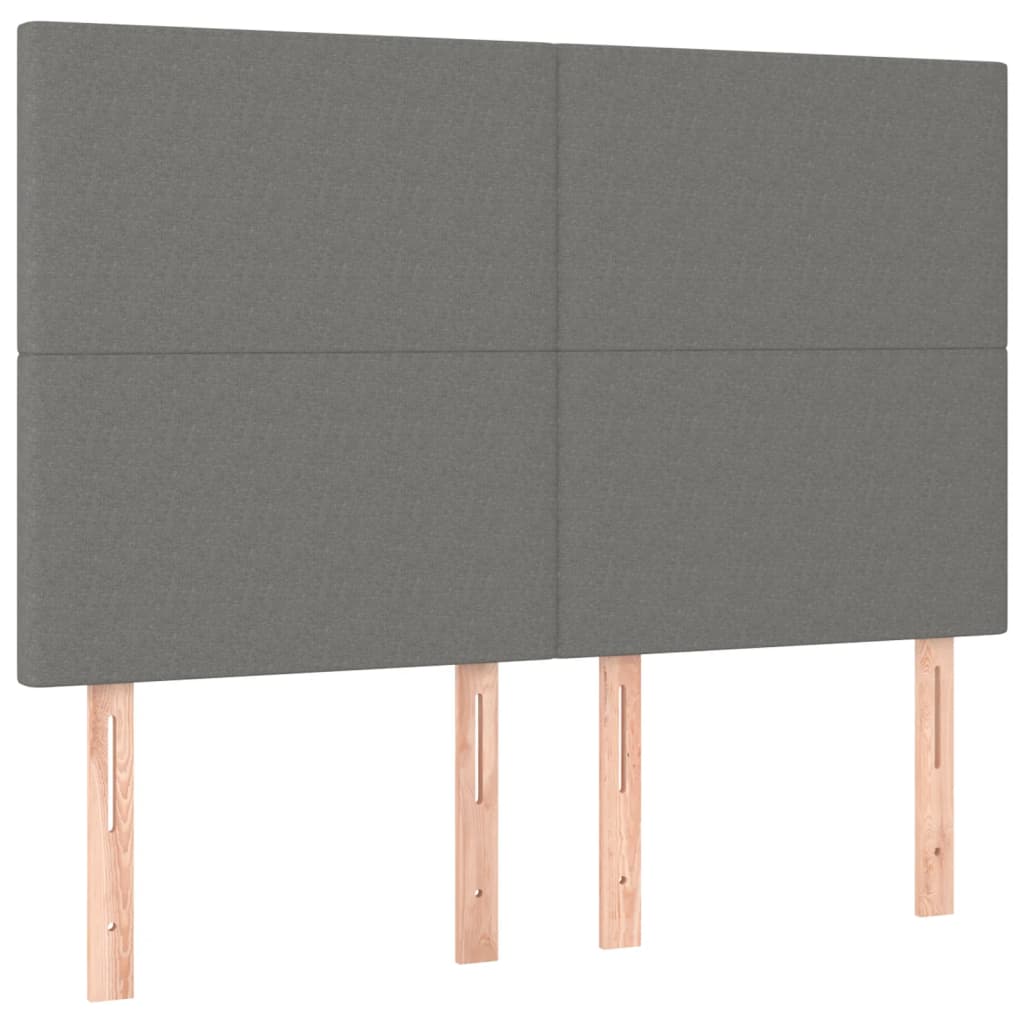 vidaXL Κρεβάτι Boxspring με Στρώμα Σκούρο Γκρι 140x200 εκ Υφασμάτινο