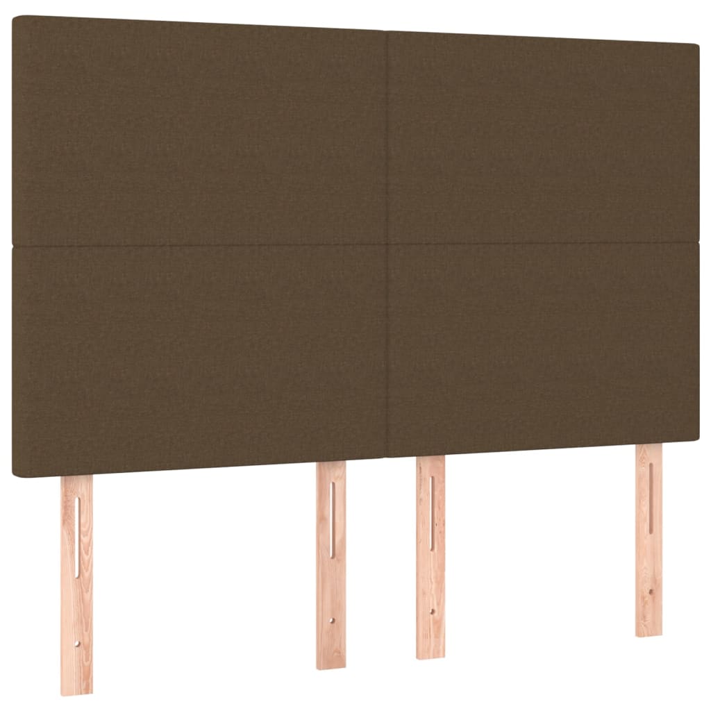 vidaXL Κρεβάτι Boxspring με Στρώμα Σκούρο Καφέ 140x200 εκ Υφασμάτινο