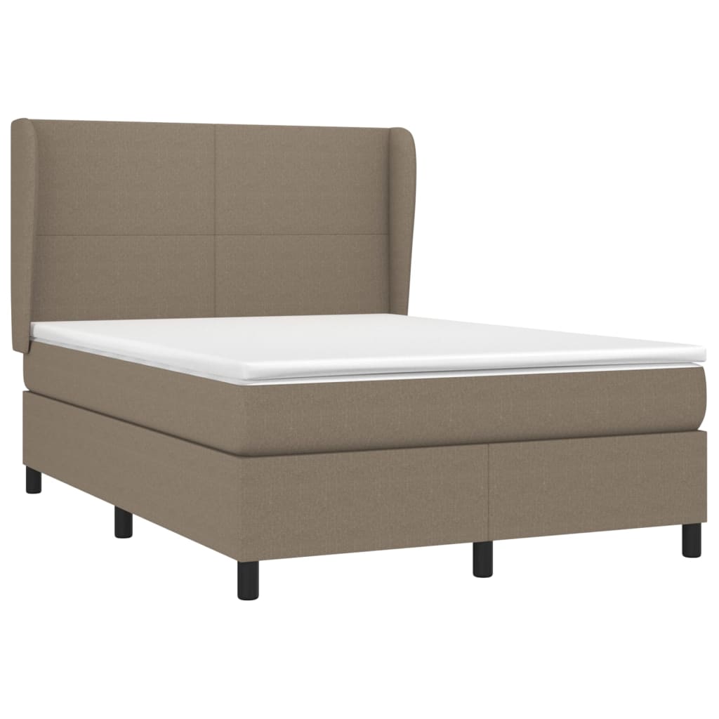 vidaXL Κρεβάτι Boxspring με Στρώμα Taupe 140x200 εκ. Υφασμάτινο