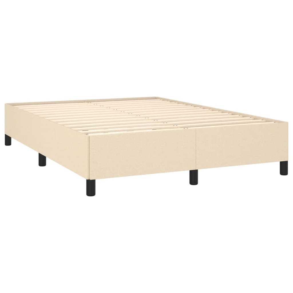 vidaXL Κρεβάτι Boxspring με Στρώμα Κρεμ 140x200 εκ. Υφασμάτινο