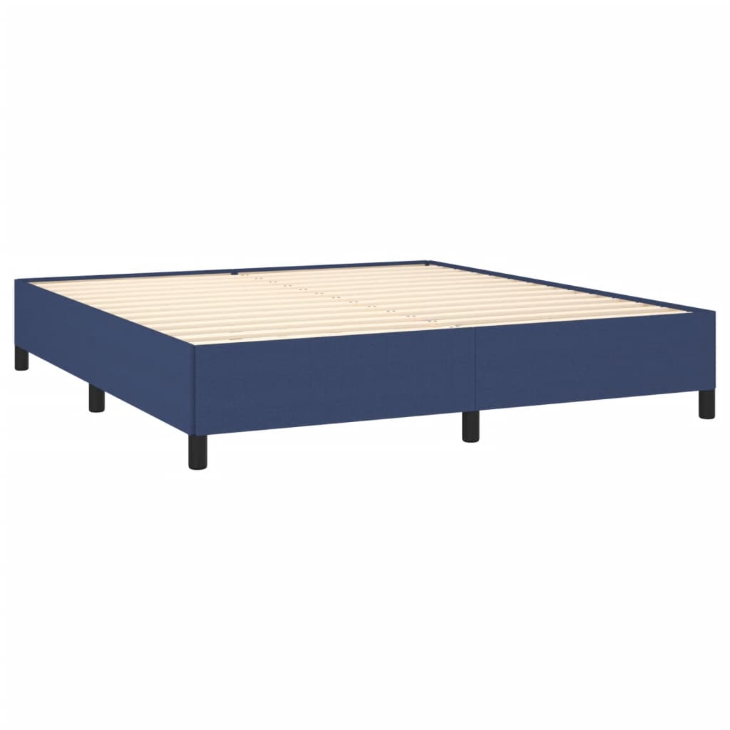 vidaXL Κρεβάτι Boxspring με Στρώμα Μπλε 160x200 εκ. Υφασμάτινο