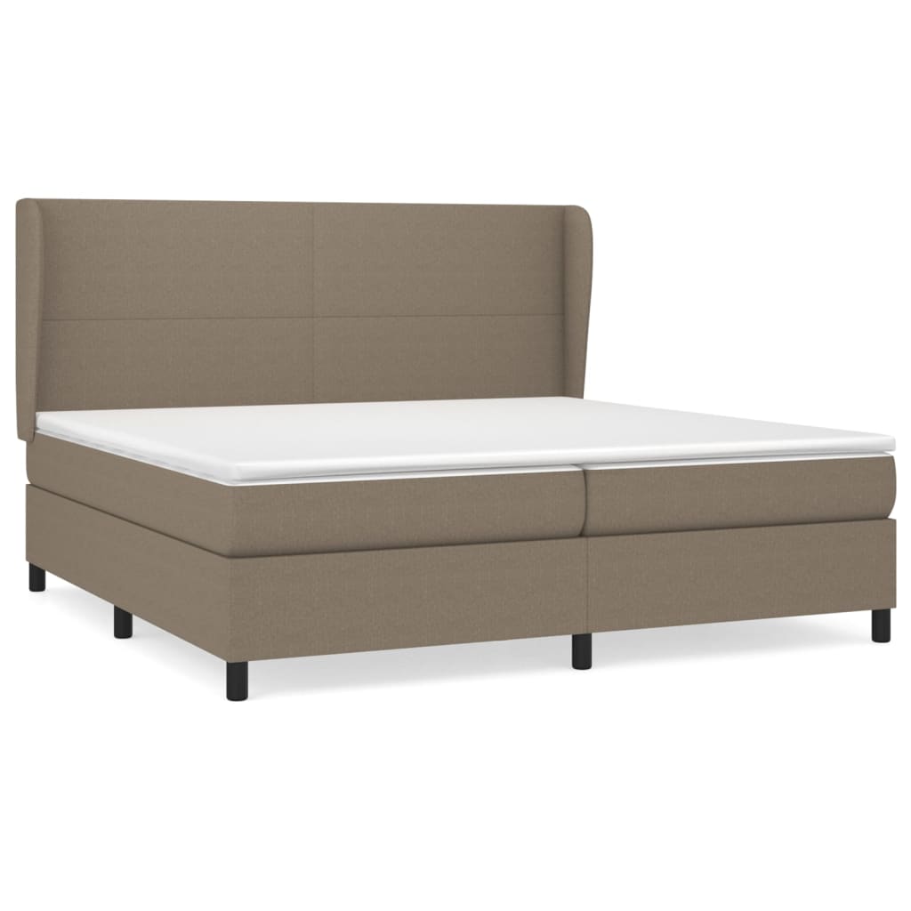 vidaXL Κρεβάτι Boxspring με Στρώμα Taupe 200x200 εκ. Υφασμάτινο