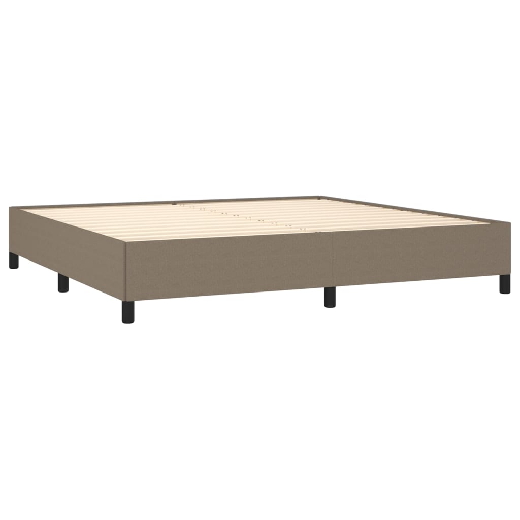 vidaXL Κρεβάτι Boxspring με Στρώμα Taupe 200x200 εκ. Υφασμάτινο