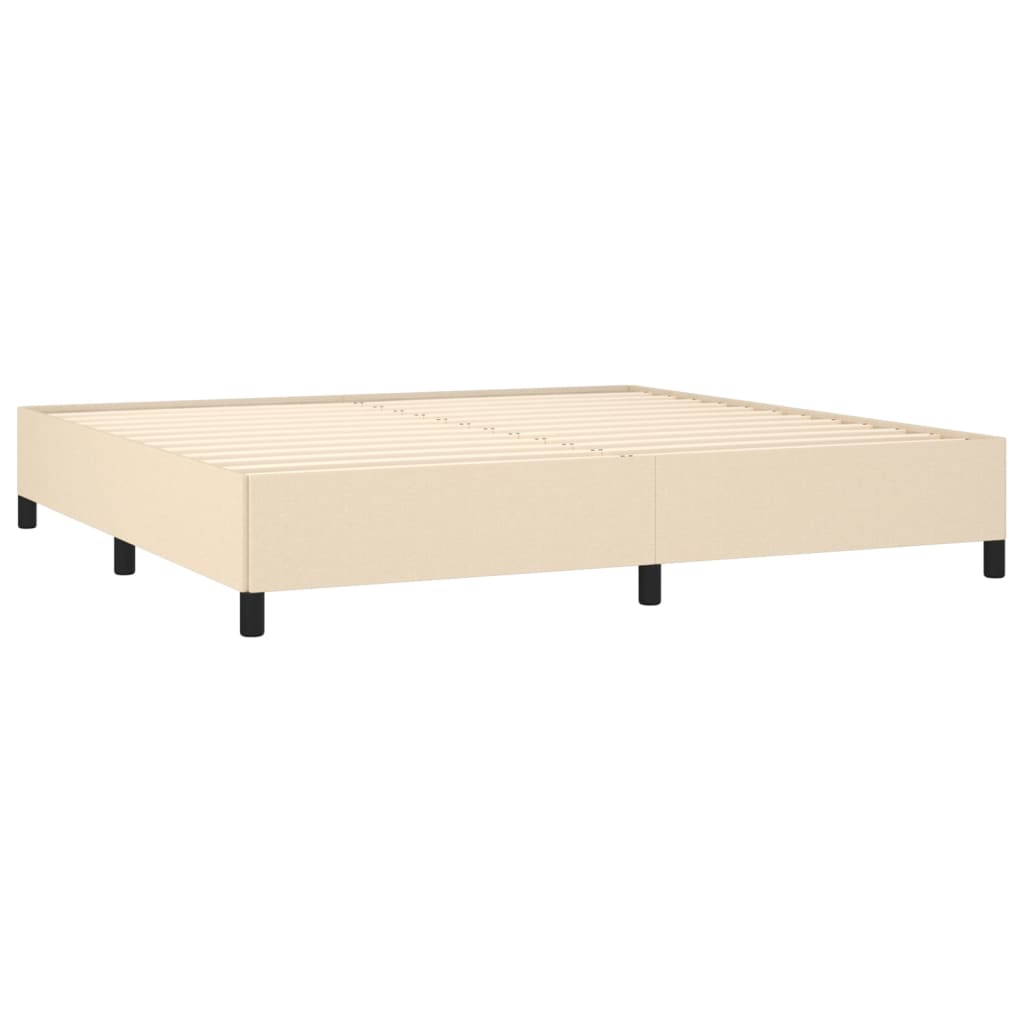 vidaXL Κρεβάτι Boxspring με Στρώμα Κρεμ 200x200 εκ. Υφασμάτινο