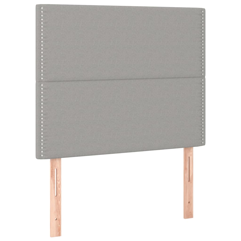 vidaXL Κρεβάτι Boxspring με Στρώμα Ανοιχτό Γκρι 90x190 εκ. Υφασμάτινο