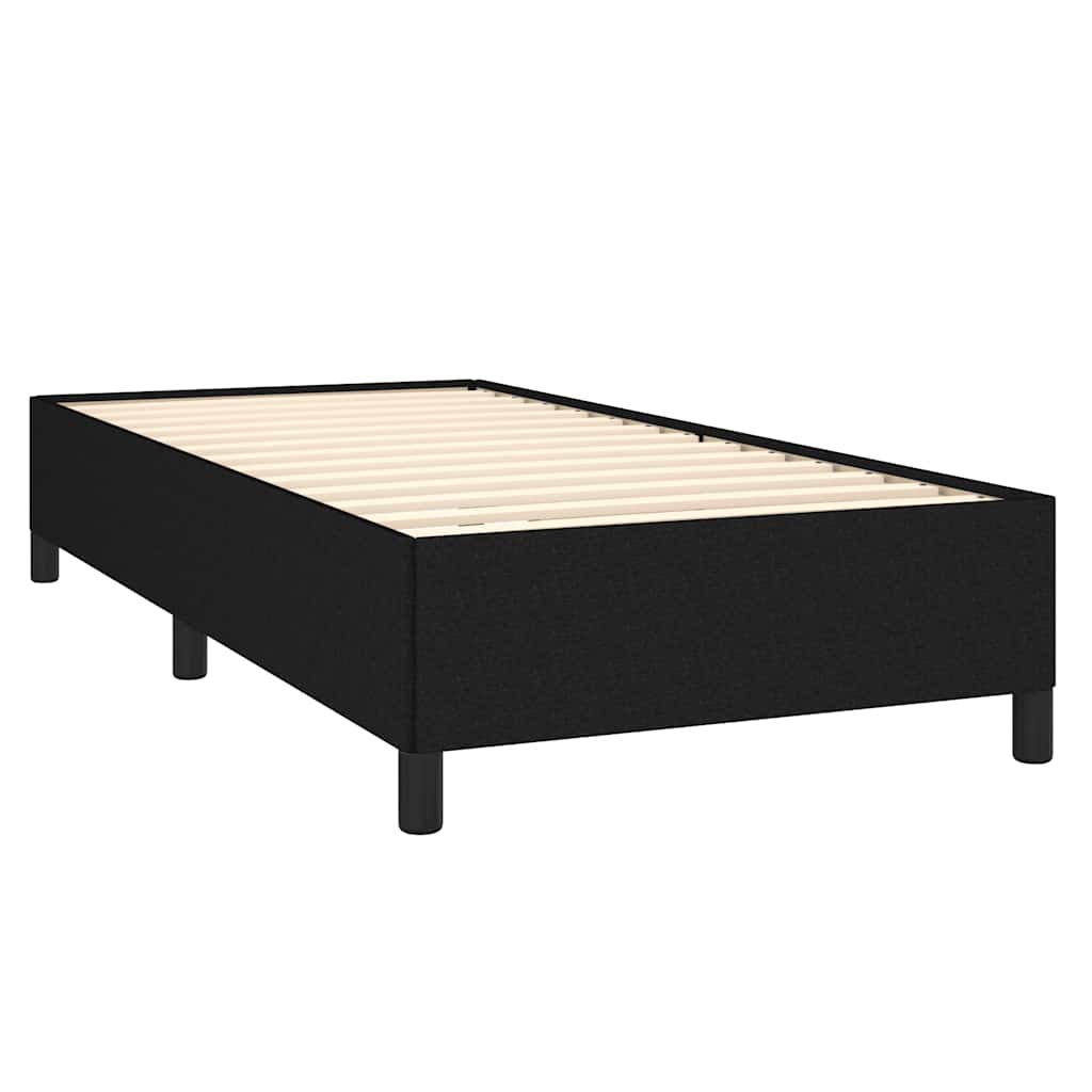 vidaXL Κρεβάτι Boxspring με Στρώμα Μαύρο 90x190 εκ.Υφασμάτινο