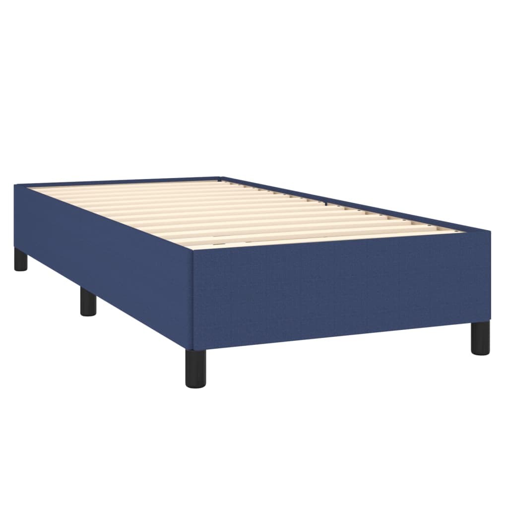 vidaXL Κρεβάτι Boxspring με Στρώμα Μπλε 90x200 εκ.Υφασμάτινο