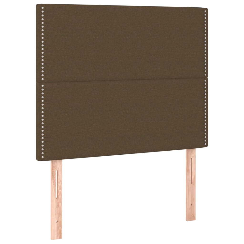 vidaXL Κρεβάτι Boxspring με Στρώμα Σκούρο Καφέ 100x200 εκ. Υφασμάτινο