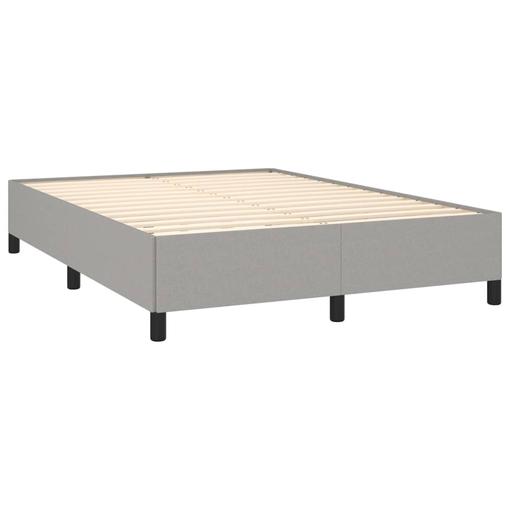 vidaXL Κρεβάτι Boxspring με Στρώμα Ανοιχτό Γκρι 140x190 εκ. Υφασμάτινο