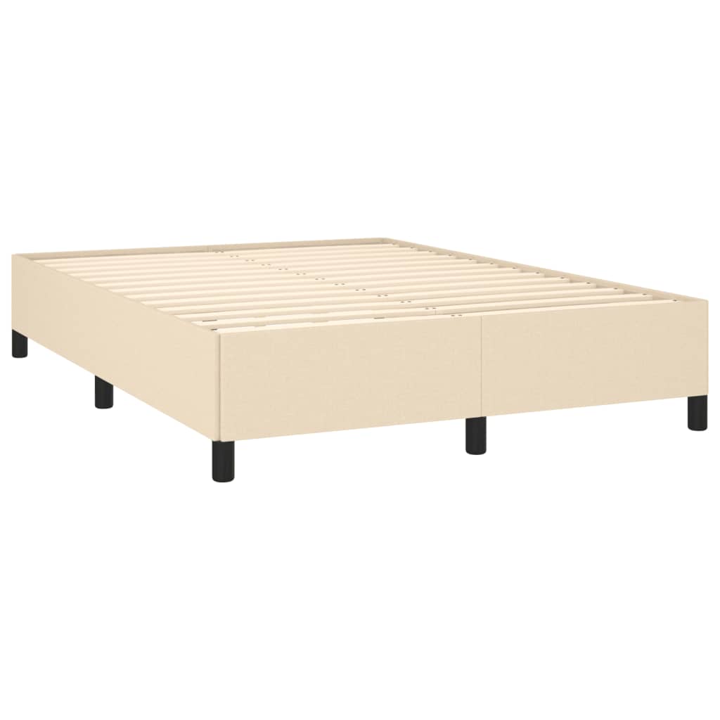 vidaXL Κρεβάτι Boxspring με Στρώμα Κρεμ 140x190 εκ. Υφασμάτινο