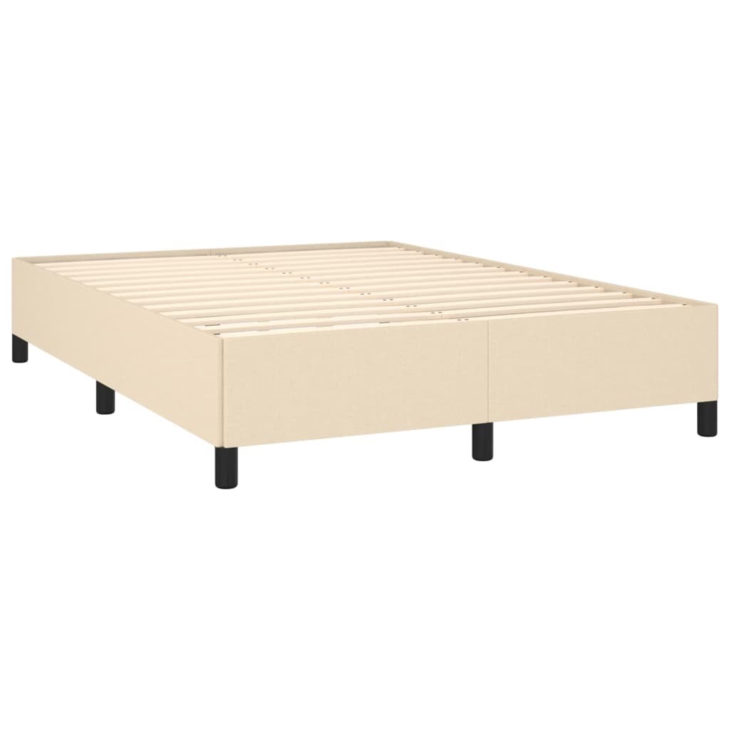 vidaXL Κρεβάτι Boxspring με Στρώμα Κρεμ 140x200 εκ. Υφασμάτινο
