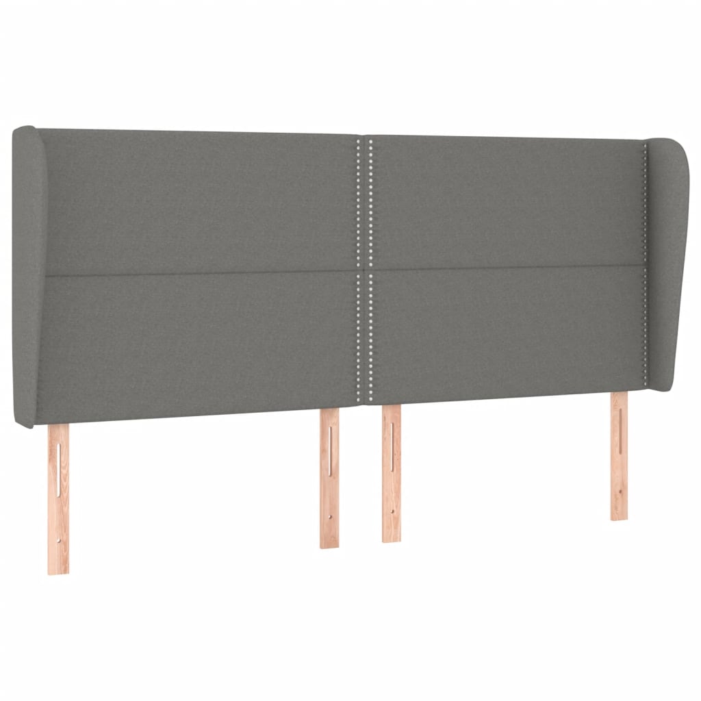 vidaXL Κρεβάτι Boxspring με Στρώμα Σκούρο Γκρι 180x200 εκ Υφασμάτιν