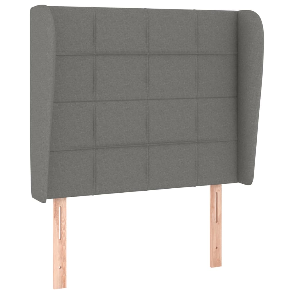 vidaXL Κρεβάτι Boxspring με Στρώμα Σκούρο Γκρι 90x200 εκ. Υφασμάτινο