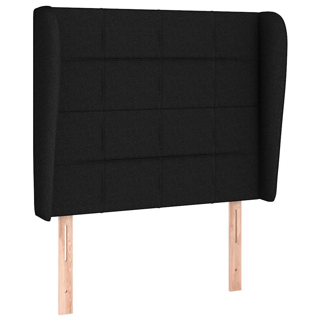 vidaXL Κρεβάτι Boxspring με Στρώμα Μαύρο 90x200 εκ. Υφασμάτινο