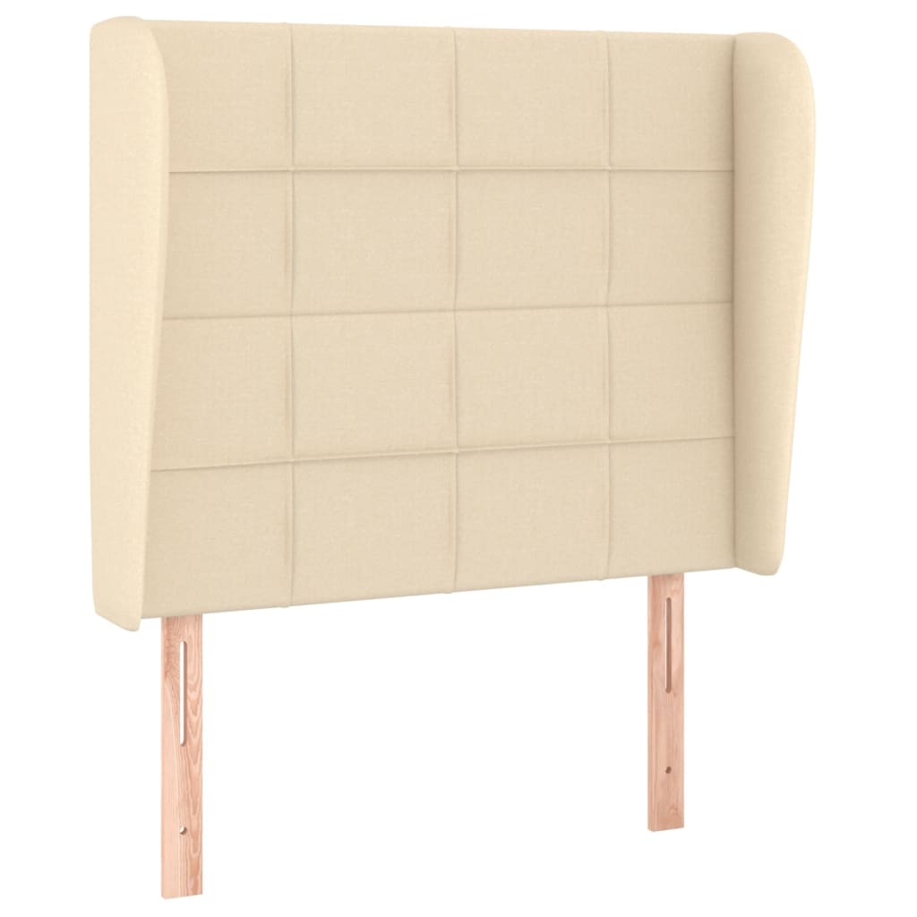 vidaXL Κρεβάτι Boxspring με Στρώμα Κρεμ 90x200 εκ.Υφασμάτινο