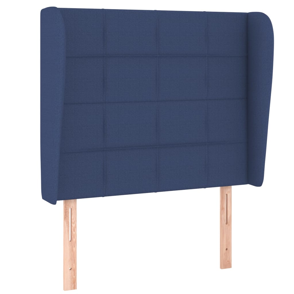 vidaXL Κρεβάτι Boxspring με Στρώμα Μπλε 90x200 εκ.Υφασμάτινο