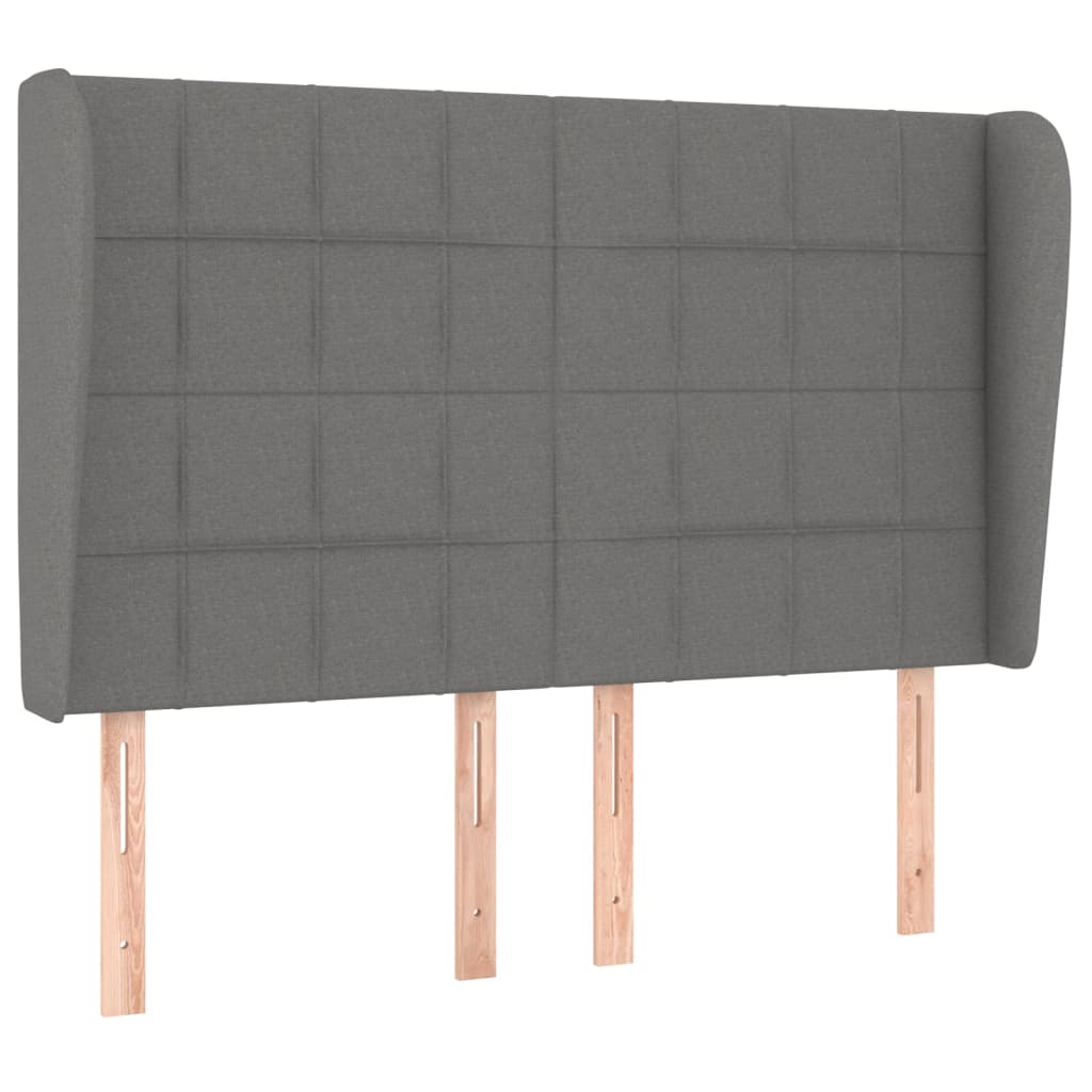 vidaXL Κρεβάτι Boxspring με Στρώμα Σκούρο Γκρι 140x190 εκ. Υφασμάτινο