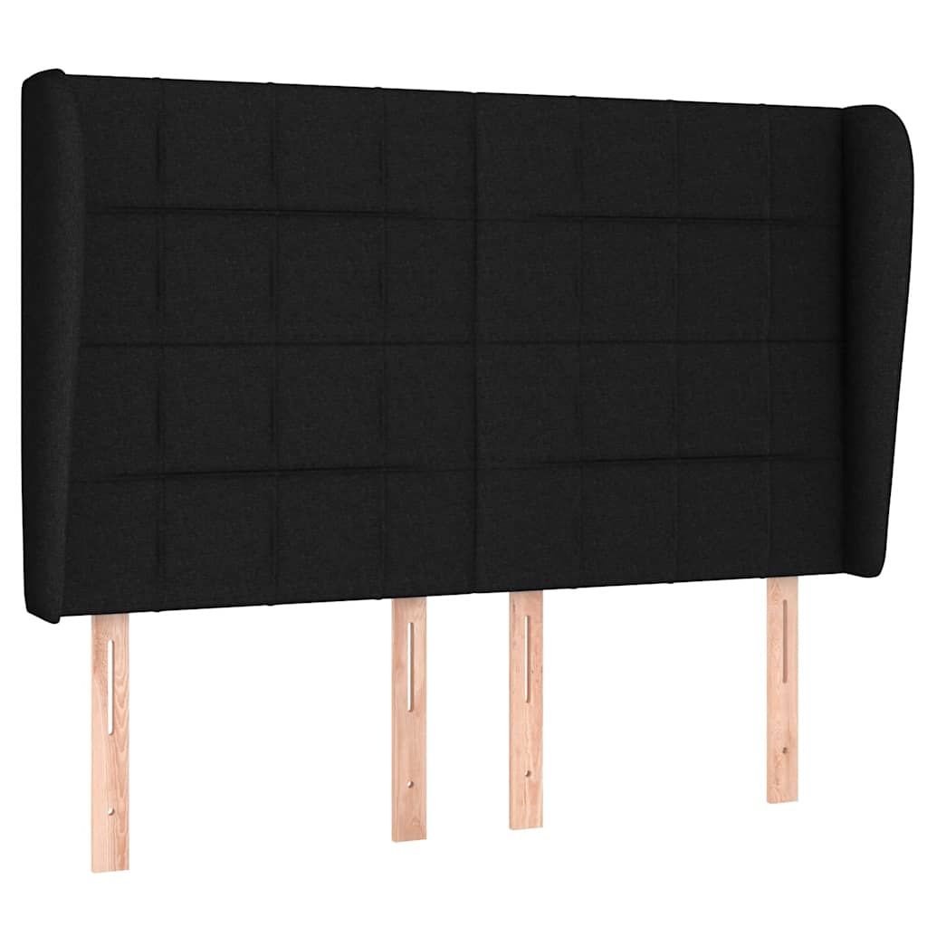 vidaXL Κρεβάτι Boxspring με Στρώμα Μαύρο 140x190 εκ. Υφασμάτινο